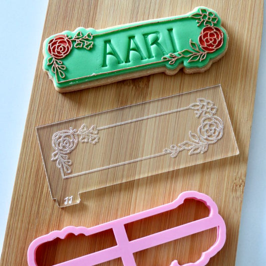 Floral Rectangle Cookie Cutter and Embosser