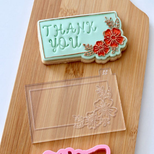 Rectangle with Flowers Cookie Cutter and Embosser