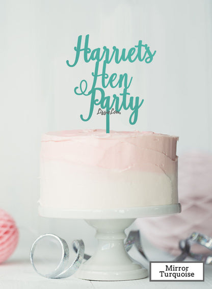 Custom Hen Party With Name Pretty Acrylic Shopify - Mirror Turqouise