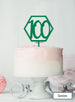 Hexagon 100th Birthday Cake Topper Premium 3mm Acrylic Green
