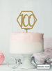 Hexagon 100th Birthday Cake Topper Premium 3mm Acrylic Metallic Gold
