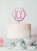 Hexagon 100th Birthday Cake Topper Premium 3mm Acrylic Mirror Pink