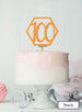 Hexagon 100th Birthday Cake Topper Premium 3mm Acrylic Peach