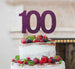 100th Birthday Cake Topper Glitter Card Dark Purple