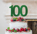 100th Birthday Cake Topper Glitter Card Green