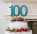 100th Birthday Cake Topper Glitter Card Light Blue