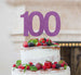 100th Birthday Cake Topper Glitter Card Light Purple