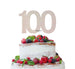 100th Birthday Cake Topper Glitter Card White