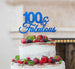 100 & Fabulous Cake Topper 100th Birthday Glitter Card Dark Blue