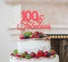 100 & Fabulous Cake Topper 100th Birthday Glitter Card Light Pink