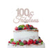 100 & Fabulous Cake Topper 100th Birthday Glitter Card White