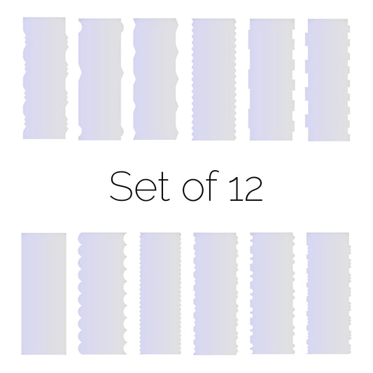 Set of 12 Cake Scrapers