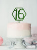 Hexagon 16th Birthday Cake Topper Premium 3mm Acrylic Mirror Green
