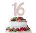 16th Birthday Cake Topper Glitter Card White