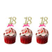 18th glitter cupcake toppers gold and hot pink