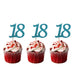 18th glitter cupcake toppers light blue