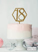 Hexagon 18th Birthday Cake Topper Premium 3mm Acrylic Glitter Gold