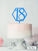 Hexagon 18th Birthday Cake Topper Premium 3mm Acrylic Sky Blue