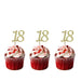 18th glitter cupcake toppers gold