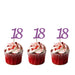 18th glitter cupcake toppers light purple