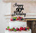Happy 90th Birthday Pretty Cake Topper Glitter Card Black