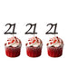 21st Birthday Glitter Cupcake Toppers Black