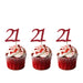 21st Birthday Glitter Cupcake Toppers Dark Pink