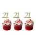 21st Birthday Glitter Cupcake Toppers Gold