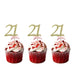 21st Glitter Cupcake Toppers Gold and Light Pink