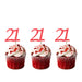 21st Birthday Glitter Cupcake Toppers Light Pink