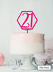 Hexagon 21st Birthday Cake Topper Premium 3mm Acrylic Hot Pink