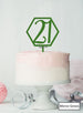 Hexagon 21st Birthday Cake Topper Premium 3mm Acrylic Mirror Green