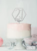Hexagon 21st Birthday Cake Topper Premium 3mm Acrylic Mirror Silver
