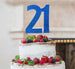 21st Birthday Cake Topper - Glitter Card Dark Blue