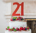 21st Birthday Cake Topper Glitter Card Red