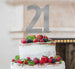 21st Birthday Cake Topper Glitter Card Silver