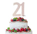 21st Birthday Cake Topper Glitter Card White