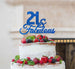 21 & Fabulous Cake Topper 21st Birthday Glitter Card Dark Blue