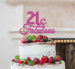 21 & Fabulous Cake Topper 21st Birthday Glitter Card Hot Pink