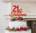 21 & Fabulous Cake Topper 21st Birthday Glitter Card Red