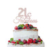21 & Fabulous Cake Topper 21st Birthday Glitter Card White