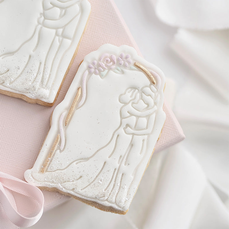 Two Brides Under Arch Wedding Cookie Cutter and Stamp by Catherine Marie Cake