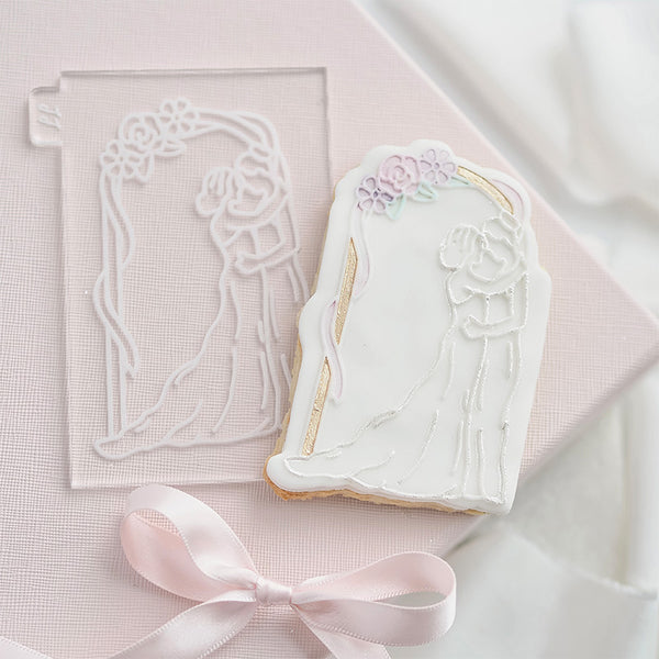 Two Brides Under Arch Wedding Cookie Cutter and Embosser by Catherine Marie Cake