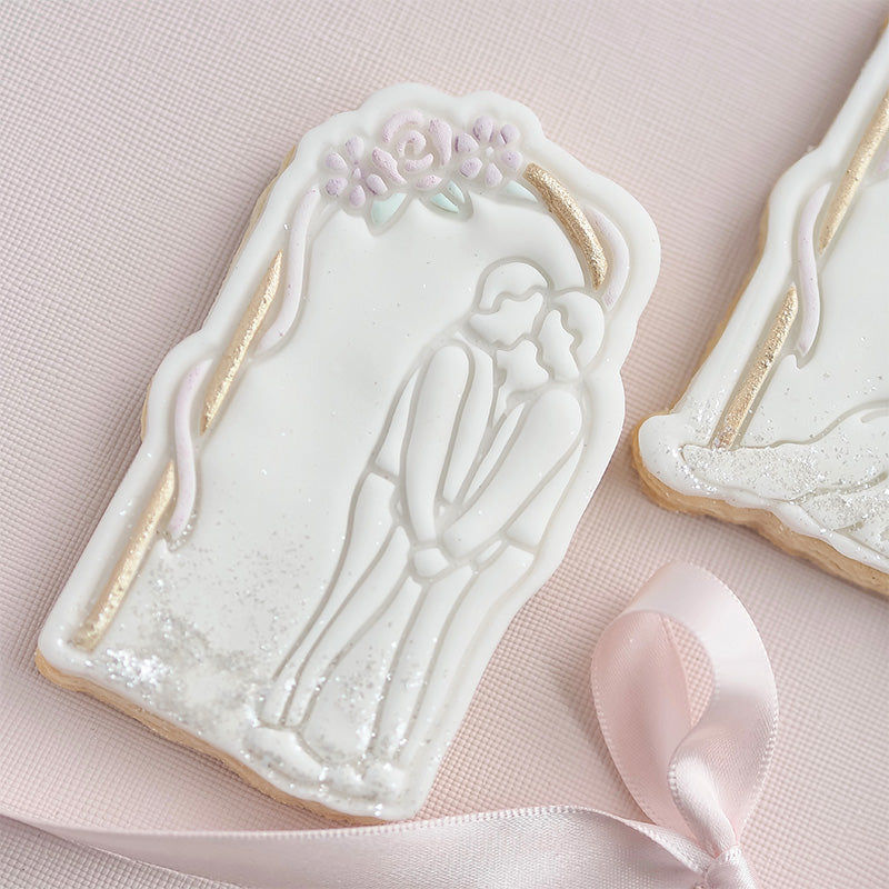 Two Grooms Under Arch Wedding Cookie Cutter and Stamp by Catherine Marie Cake