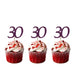 30th glitter cupcake toppers dark purple