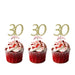 30th Birthday Glitter Cupcake Toppers Gold and Light Pink