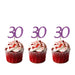 30th glitter cupcake toppers light purple