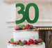 30th Birthday Cake Topper Glitter Card Green