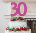 30th Birthday Cake Topper Glitter Card Hot Pink