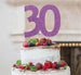 30th Birthday Cake Topper Glitter Card Light Purple